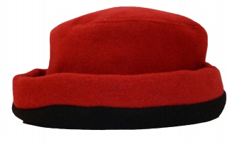 James Wool Cashmere Cloche Red Black